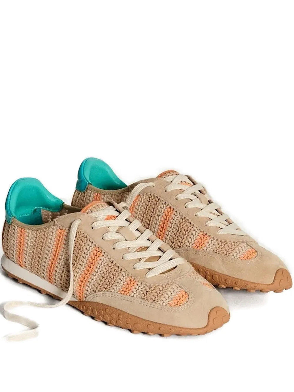 Hoff striped-pattern crochet sneakers Neutrals