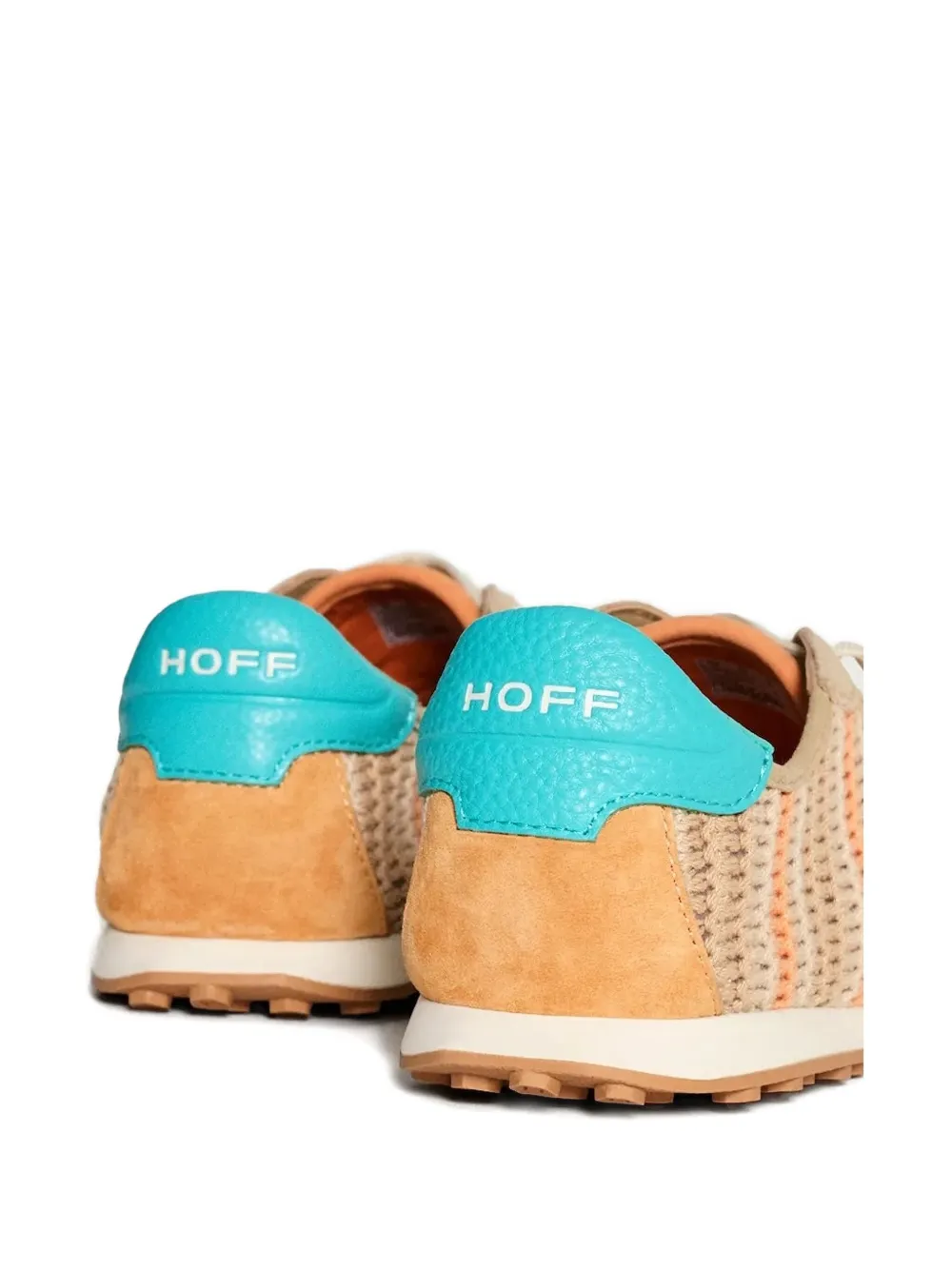 Hoff Striped-pattern Crochet Sneakers In Neutral