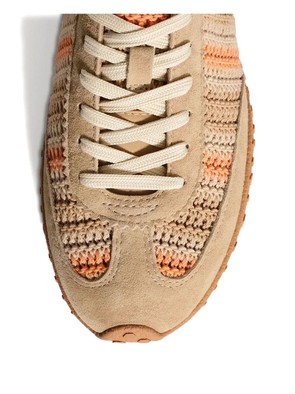 Hoff Striped-pattern Crochet Sneakers In Neutral