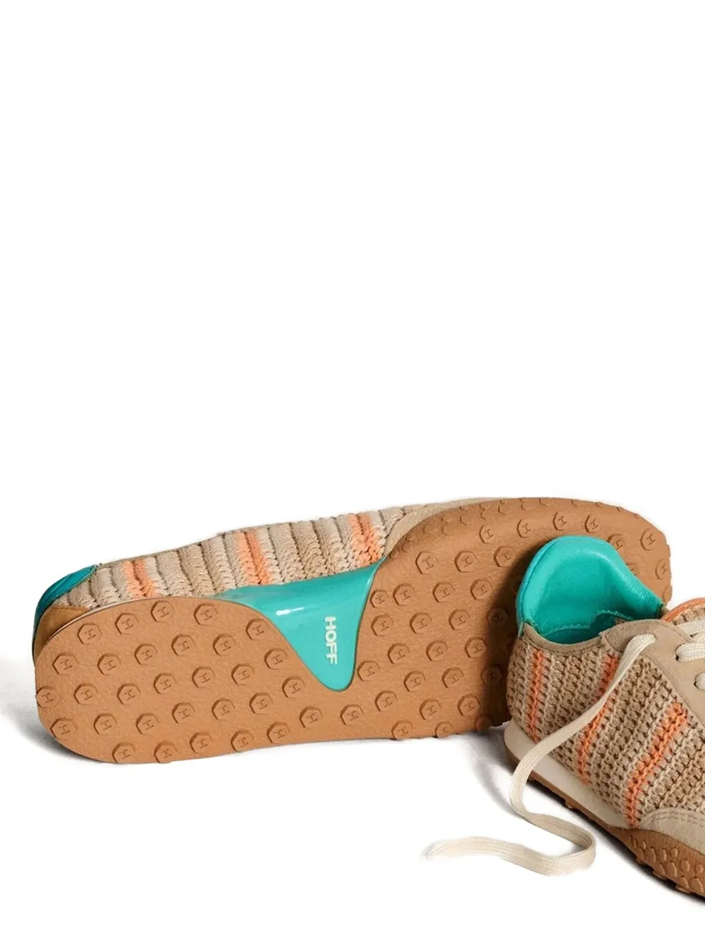 Hoff Gestreepte gehaakte sneakers - Beige