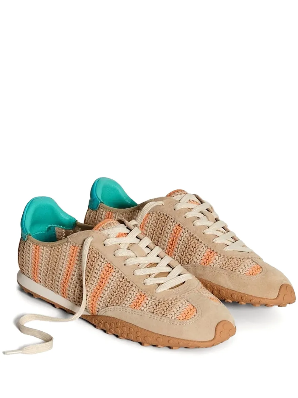 Hoff striped-pattern crochet sneakers Neutrals