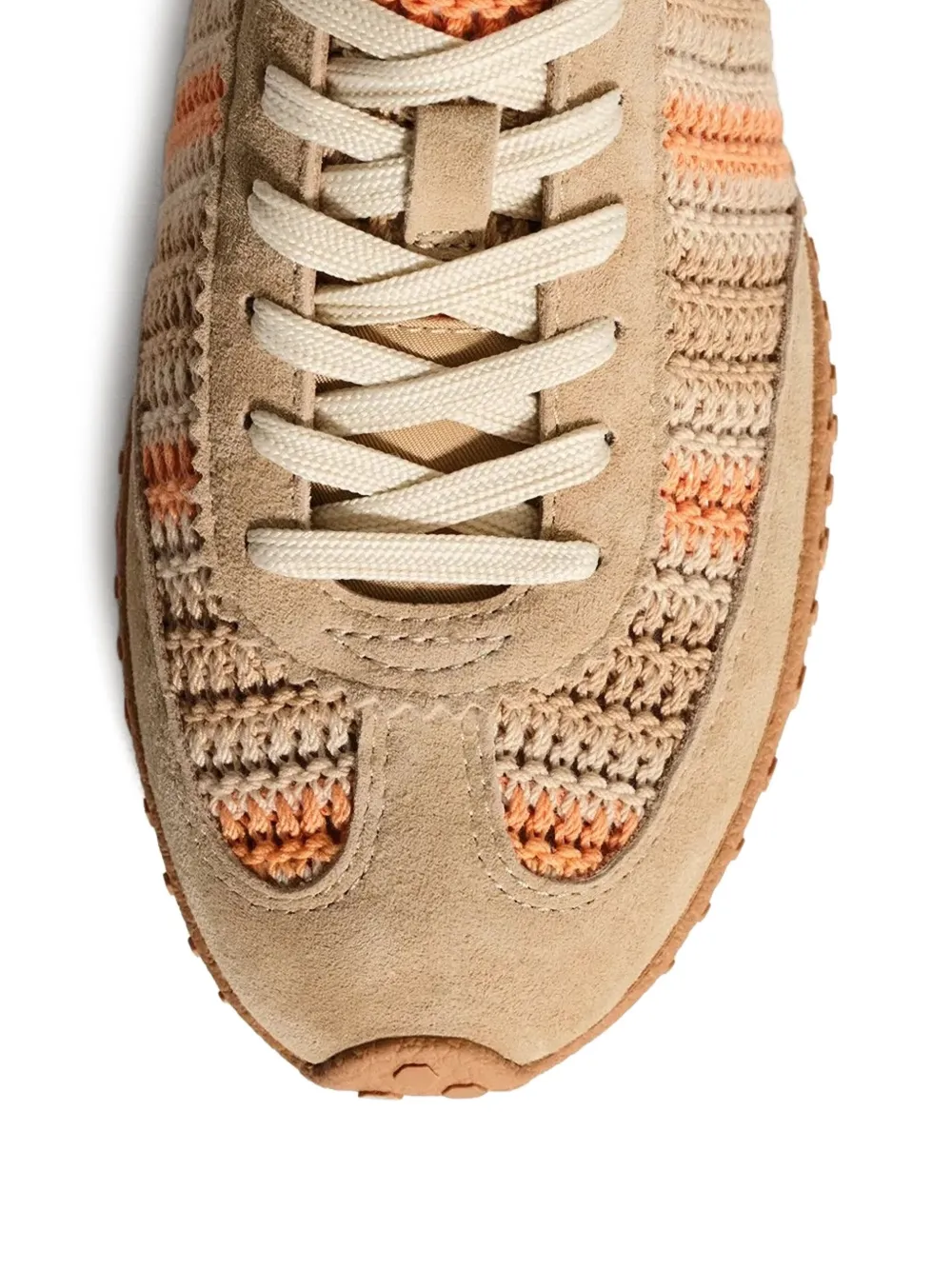 Hoff striped-pattern crochet sneakers Neutrals