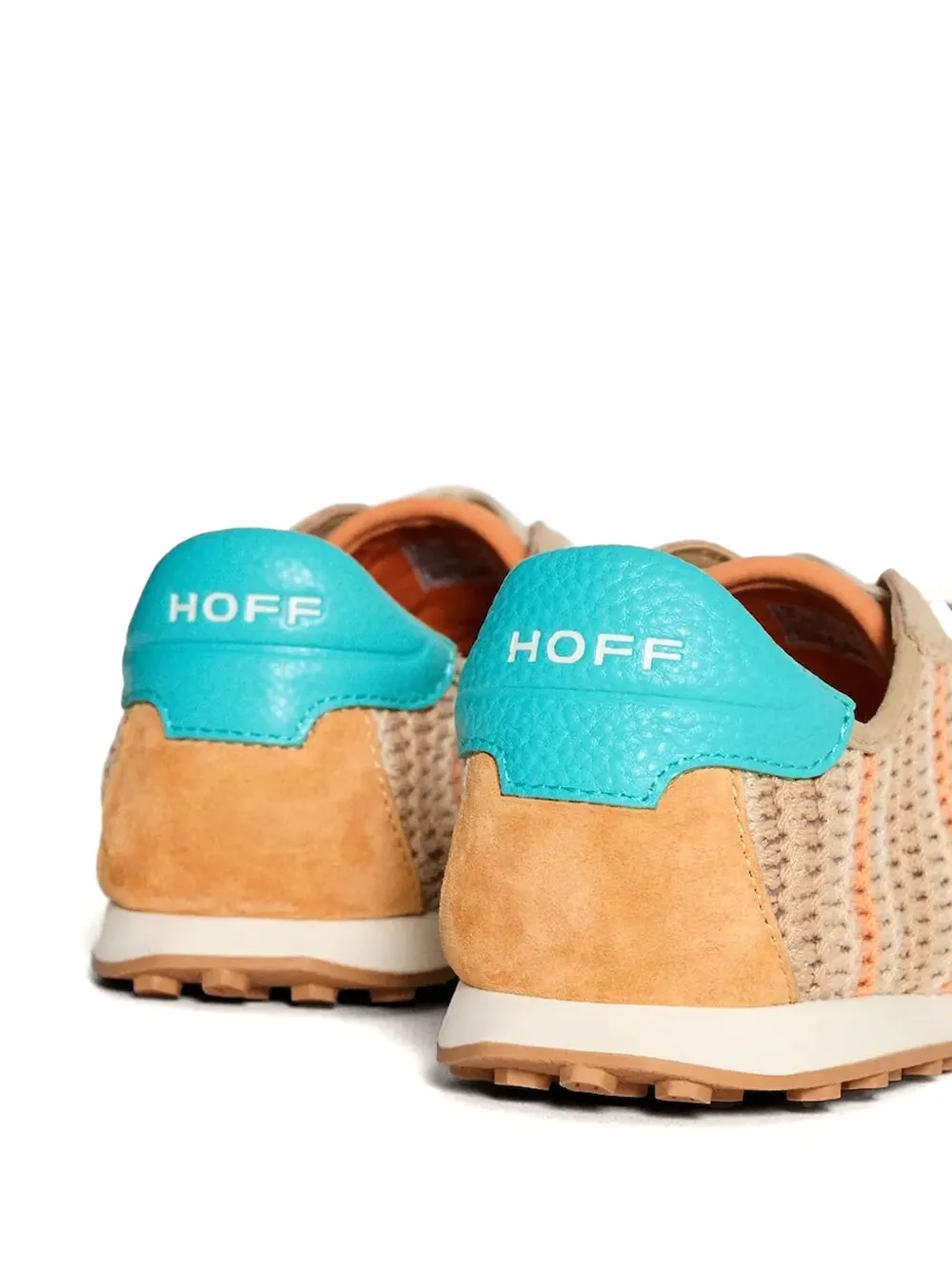 Hoff striped-pattern crochet sneakers Neutrals