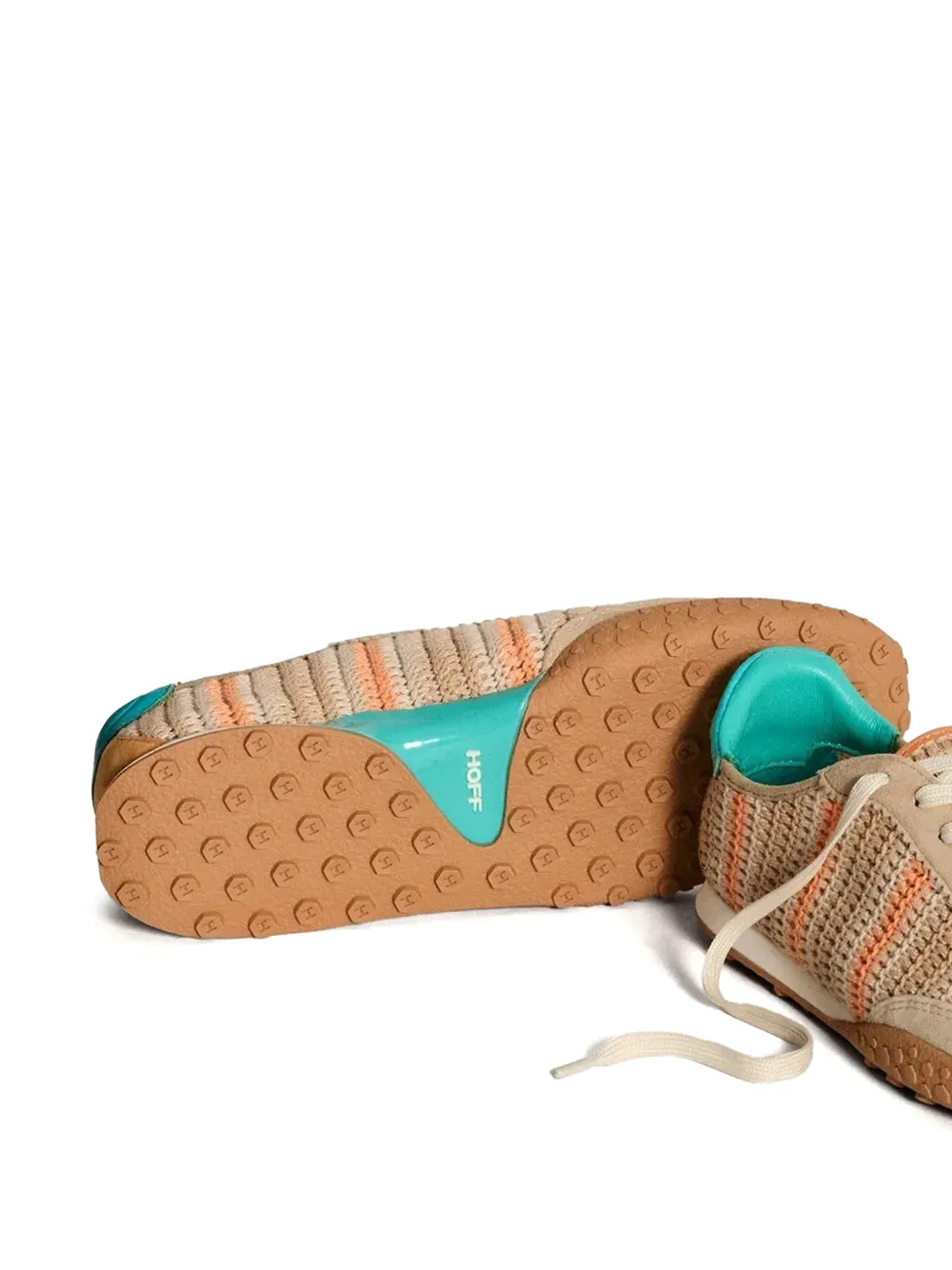 Hoff striped-pattern crochet sneakers Neutrals