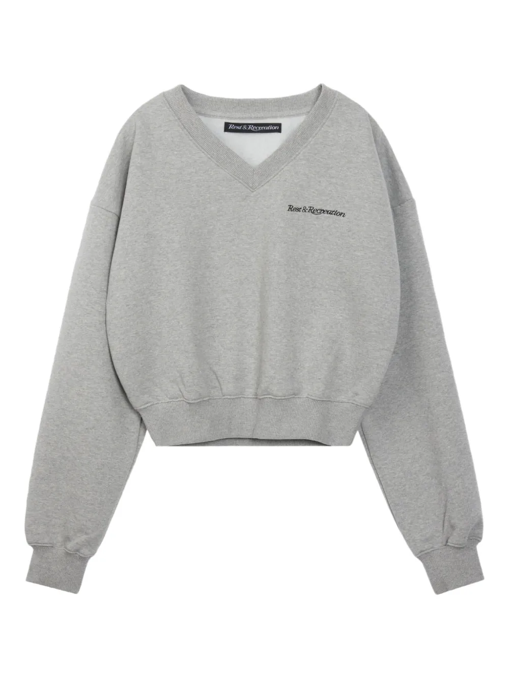 Rest&Recreation v-neck embroidered jumper | Grey | Image 1