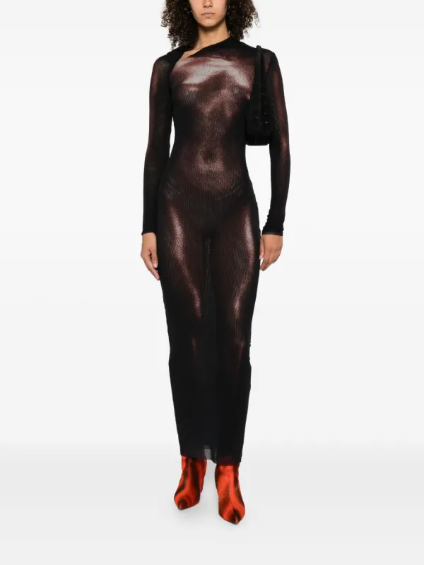 jean paul gaultier black dress Mesh Cutout it fits a size S with a mannequin height of 1.70 m and measurements of bust 85 cm Jean Paul Gaultier-Dresses Black, Brown-Dresses