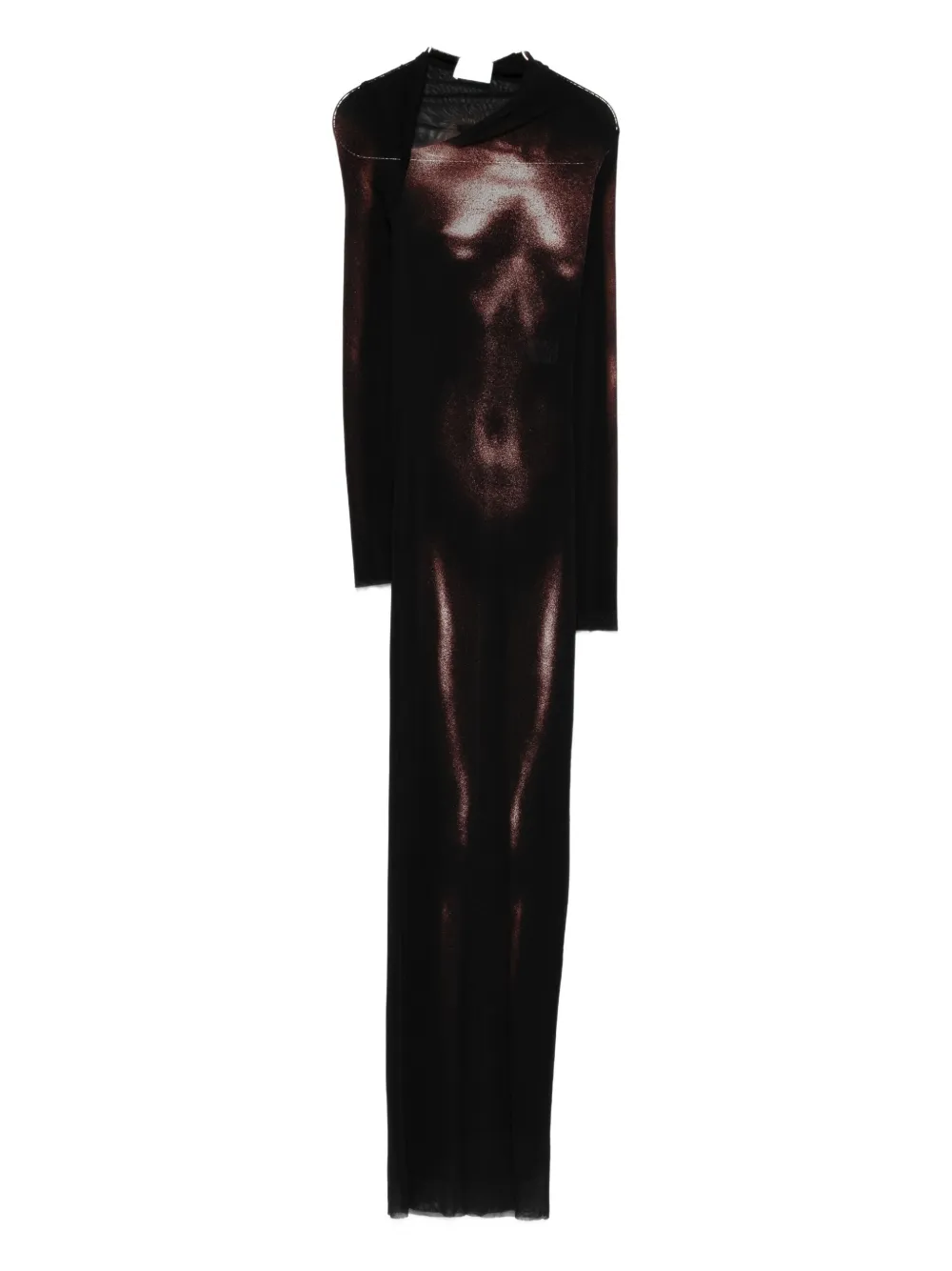 Jean Paul Gaultier Body-print Long Dress In Black
