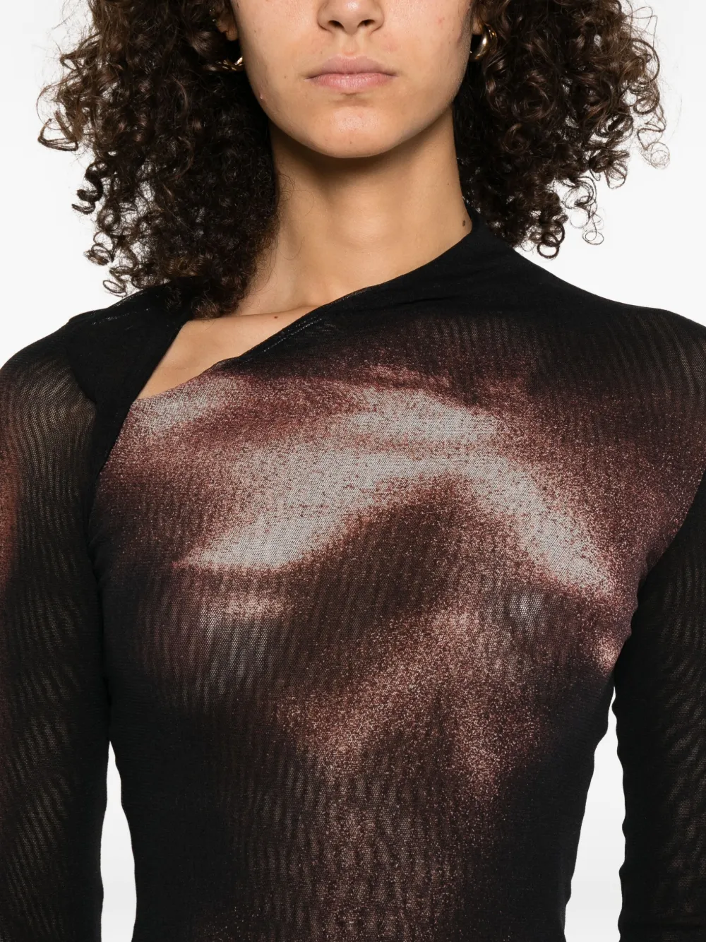 Jean Paul Gaultier Maxi-jurk met print Zwart