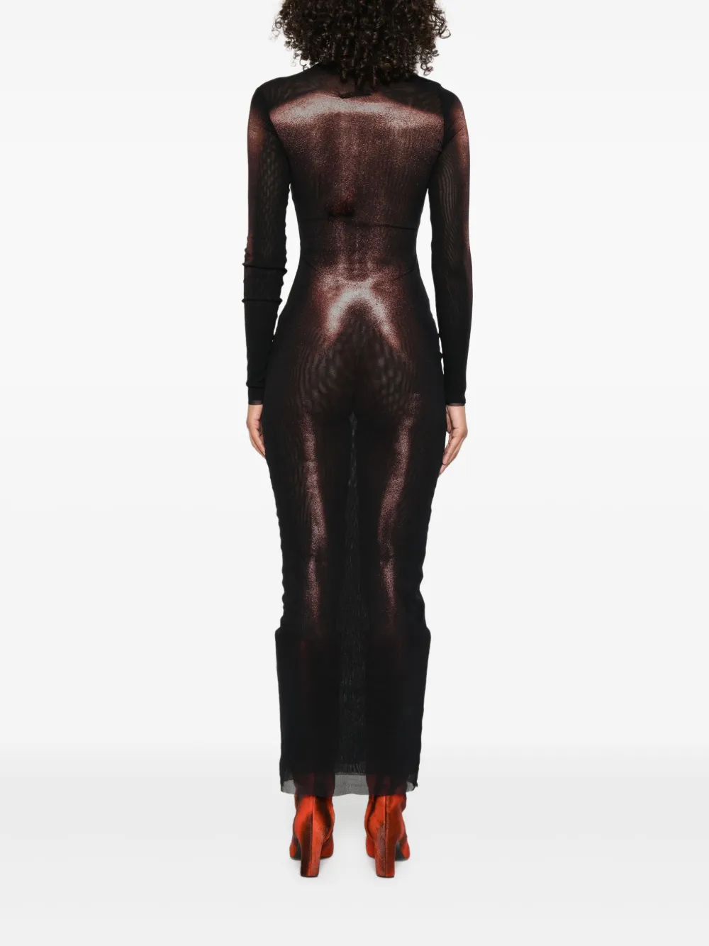 Jean Paul Gaultier Maxi-jurk met print Zwart