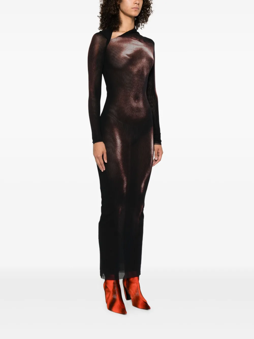 Jean Paul Gaultier Maxi-jurk met print Zwart
