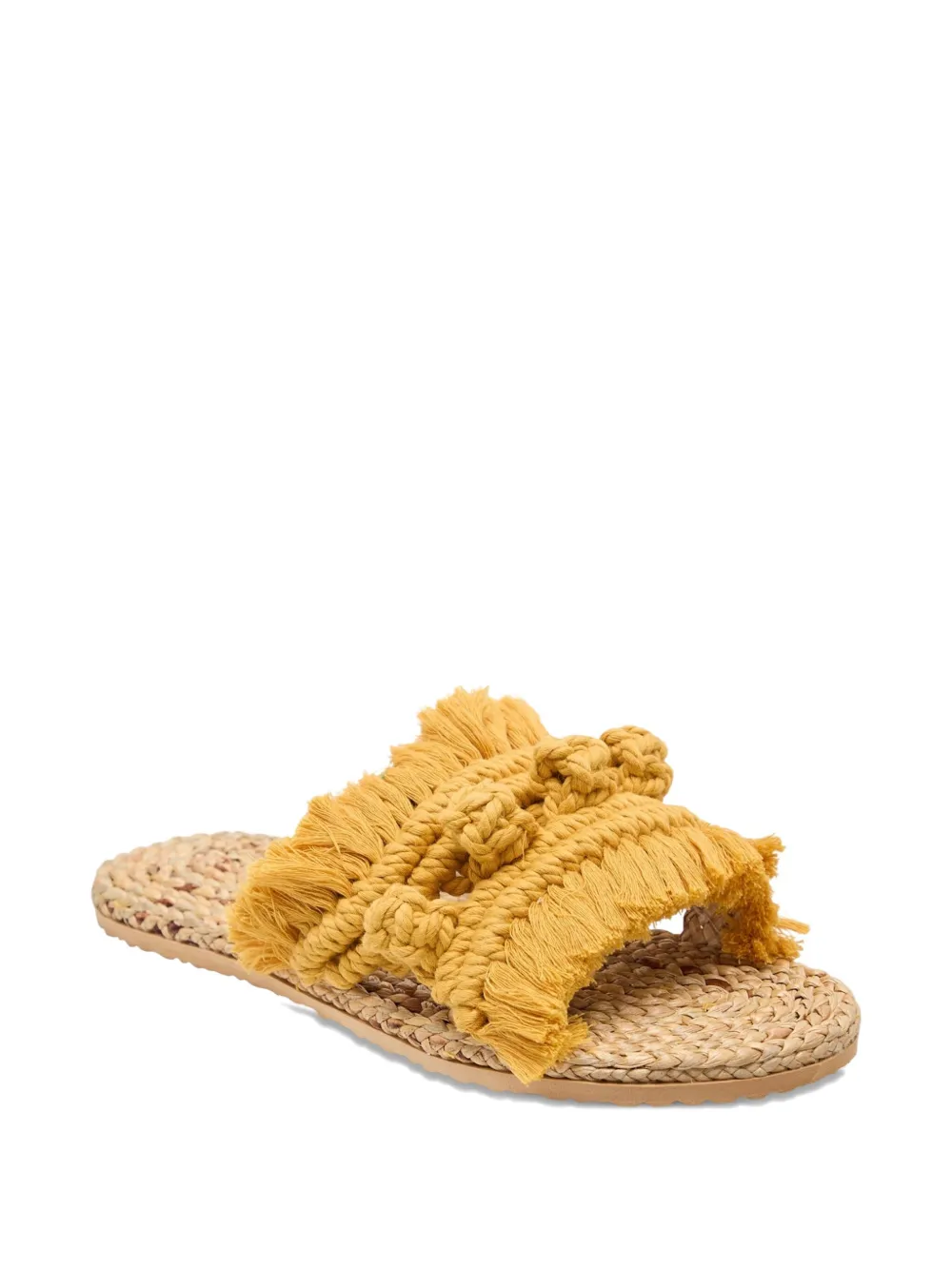 BAANSTRAW macrame fringed sandals Yellow