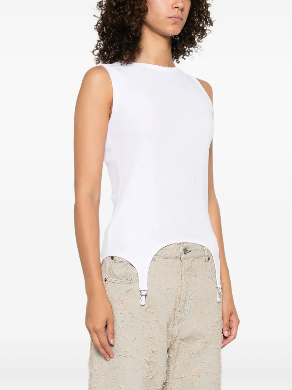 Jean Paul Gaultier Katoenen top met applicatie Wit