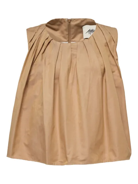 MMAM pleated round-neck top