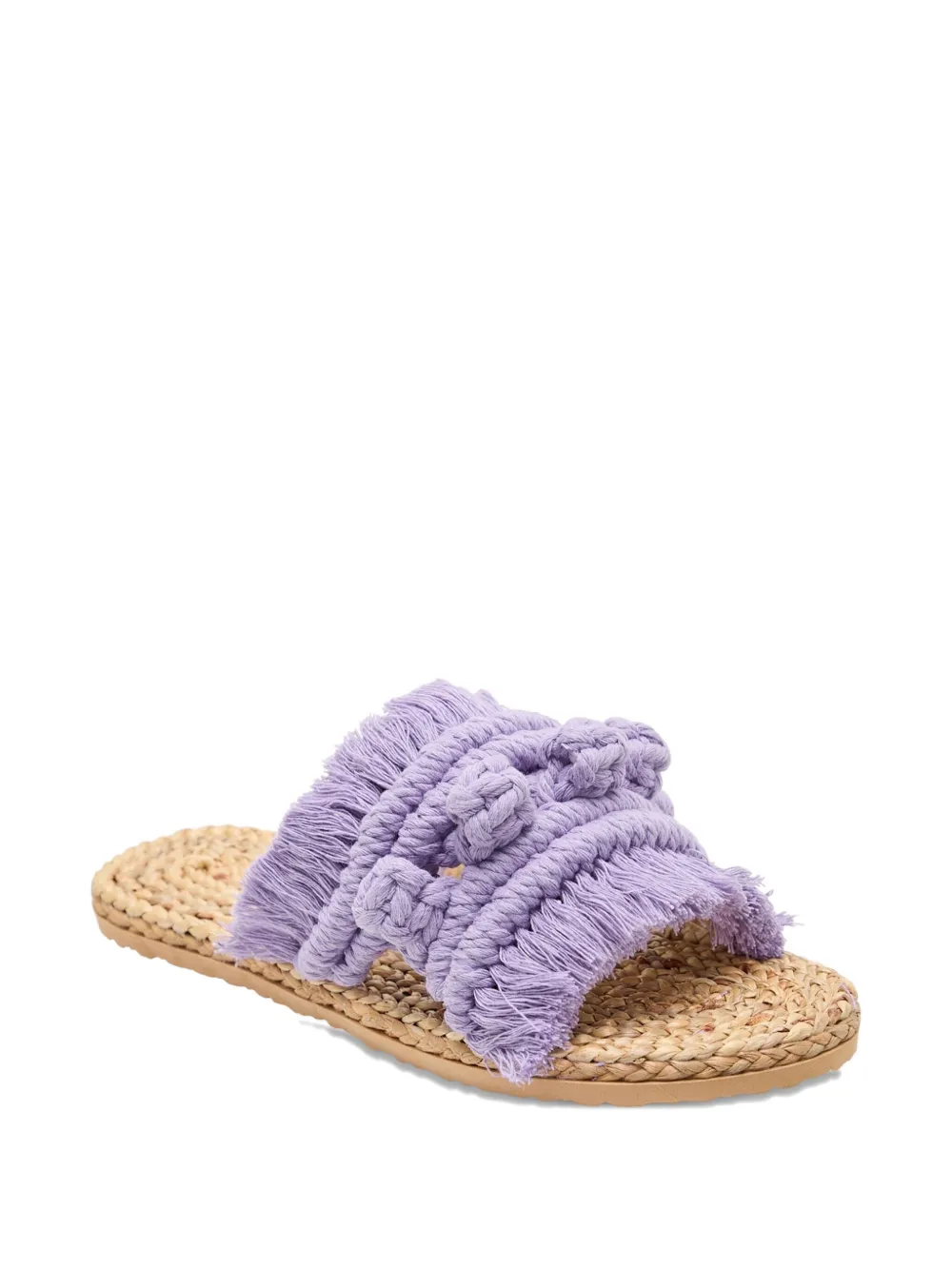 BAANSTRAW macrame fringed sandals Purple