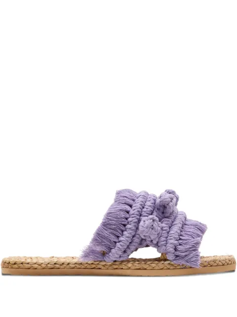 BAANSTRAW macrame fringed sandals