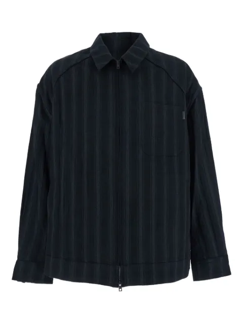 Juun.J striped zip-front shirt