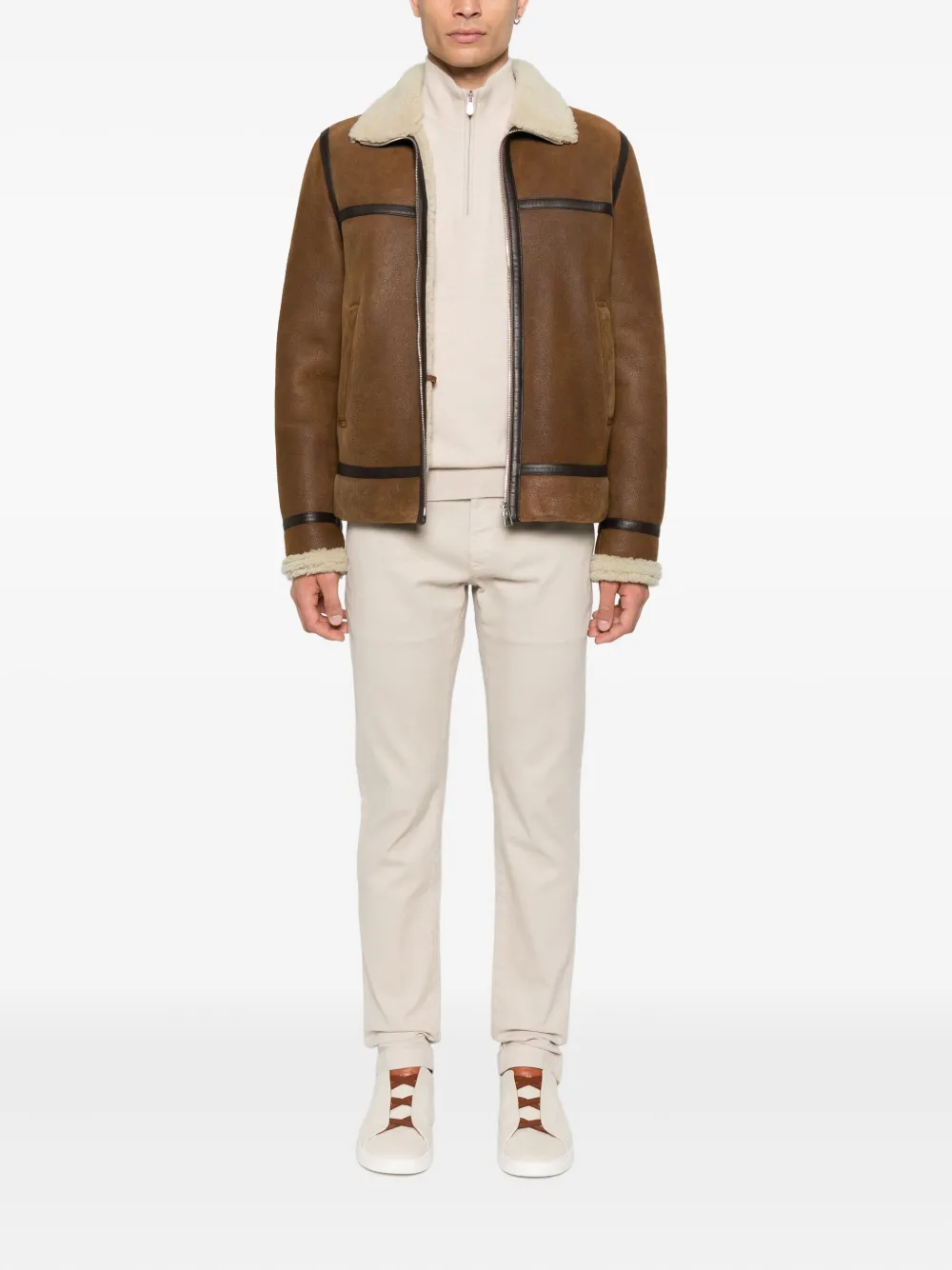 Jacob Cohën Straight broek met knoop- en ritssluiting - Beige