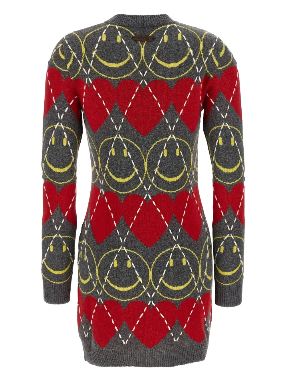 Moschino x Smiley jurk met ronde hals Grijs