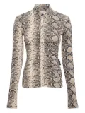Marine Serre snakeskin-print draped shirt - Brown