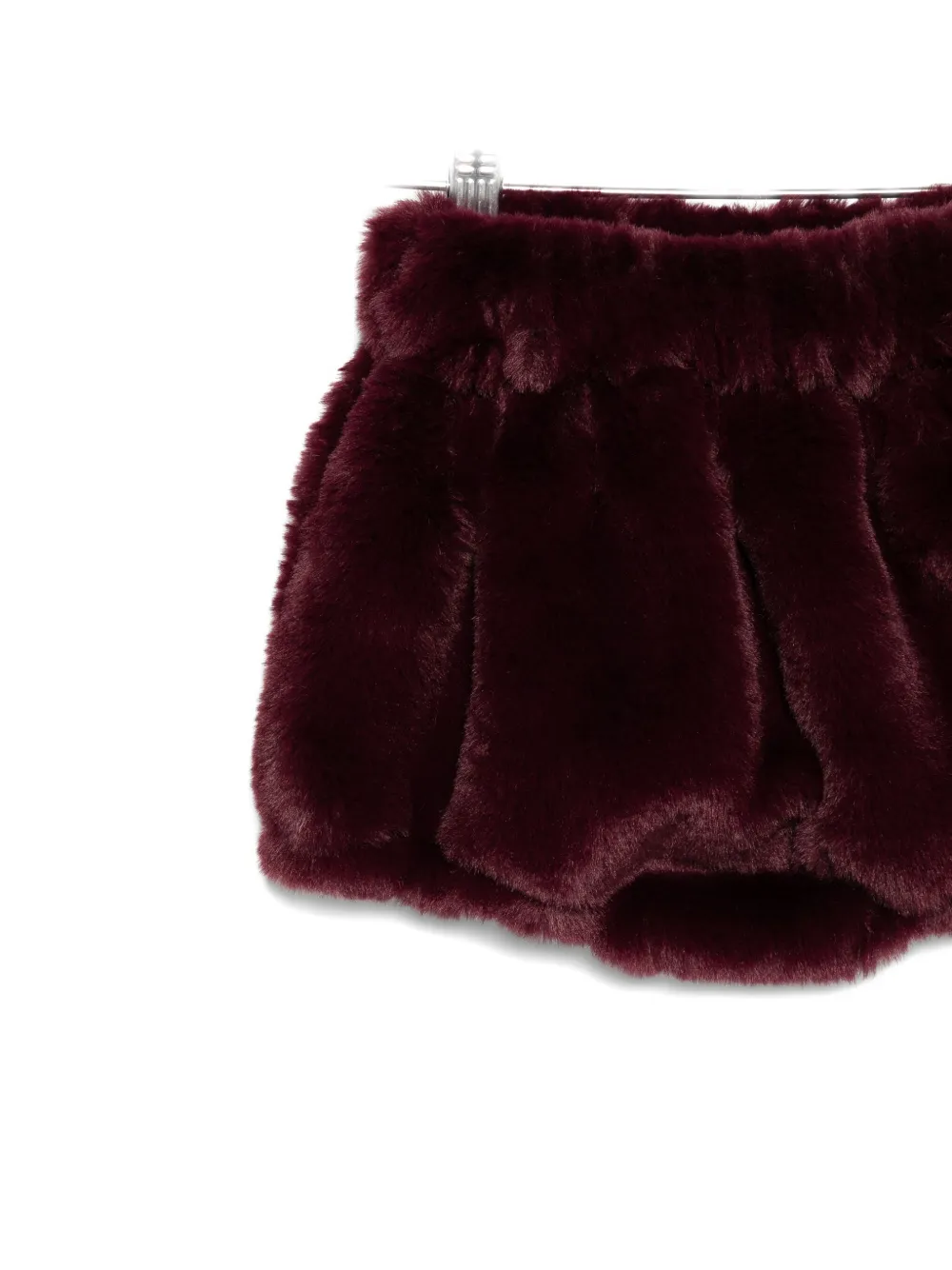 La Stupenderia Faux-fur Shorts In Burgundy