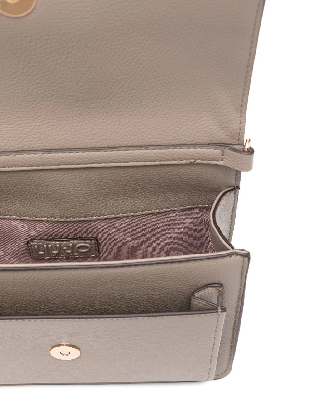 LIU JO Crossbodytas met logoplakkaat en ketting Grijs