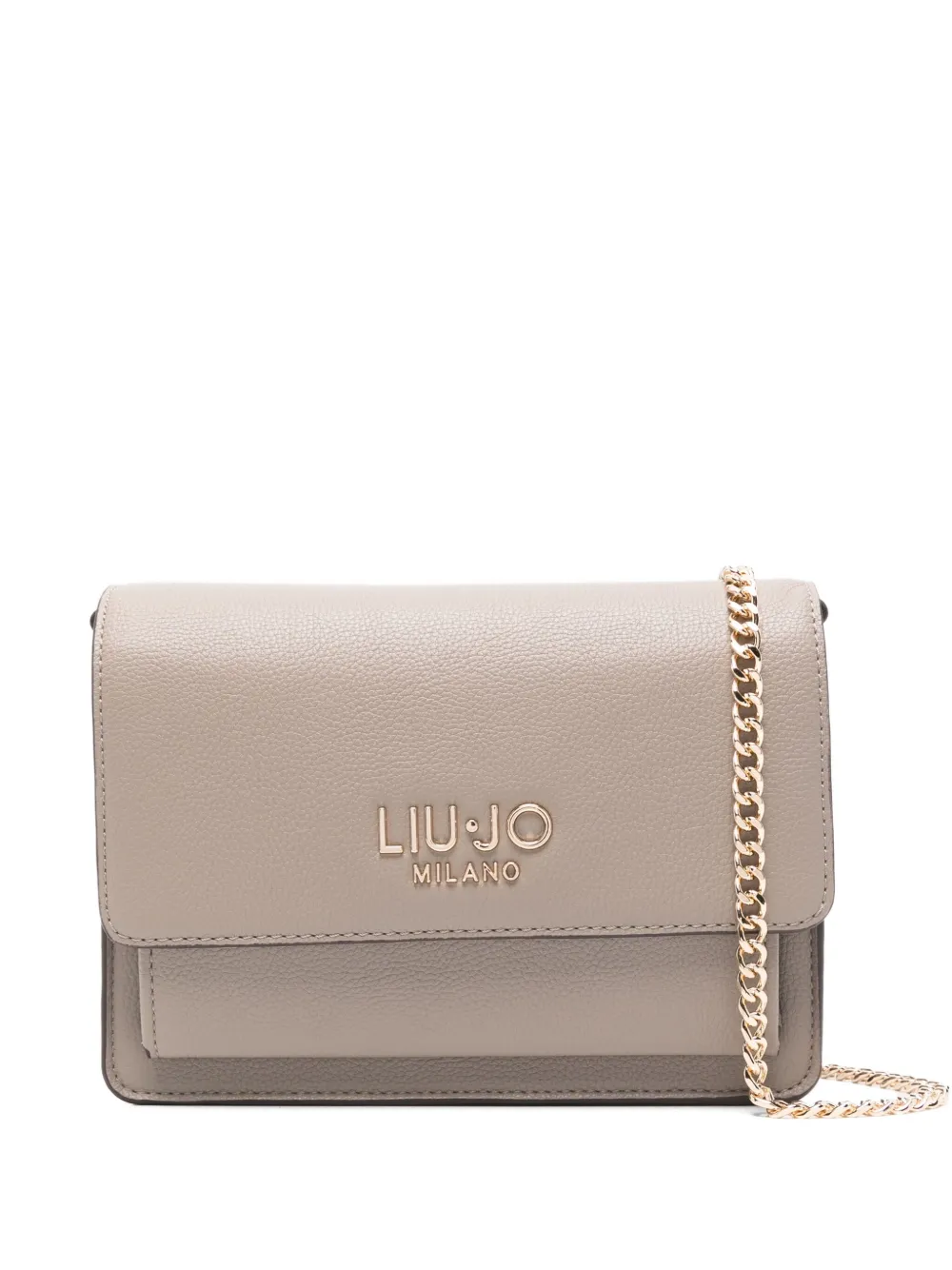 LIU JO Crossbodytas met logoplakkaat en ketting Grijs