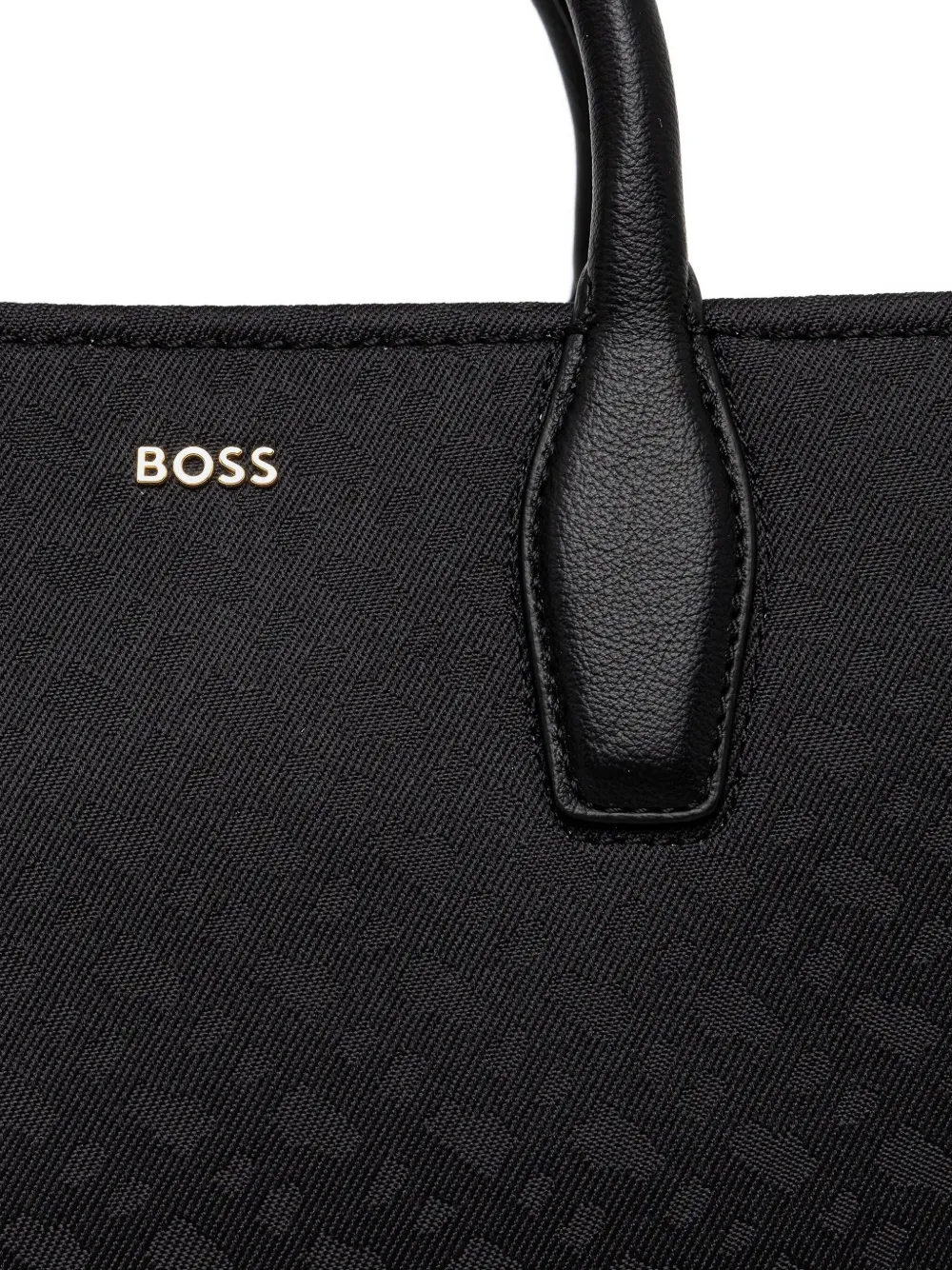 BOSS Shopper met monogram Zwart