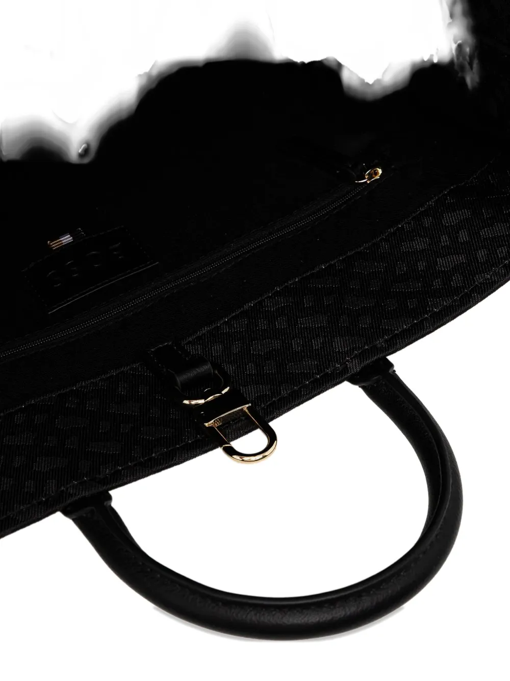 Hugo Boss Logo Monogram Tote Bag In Black