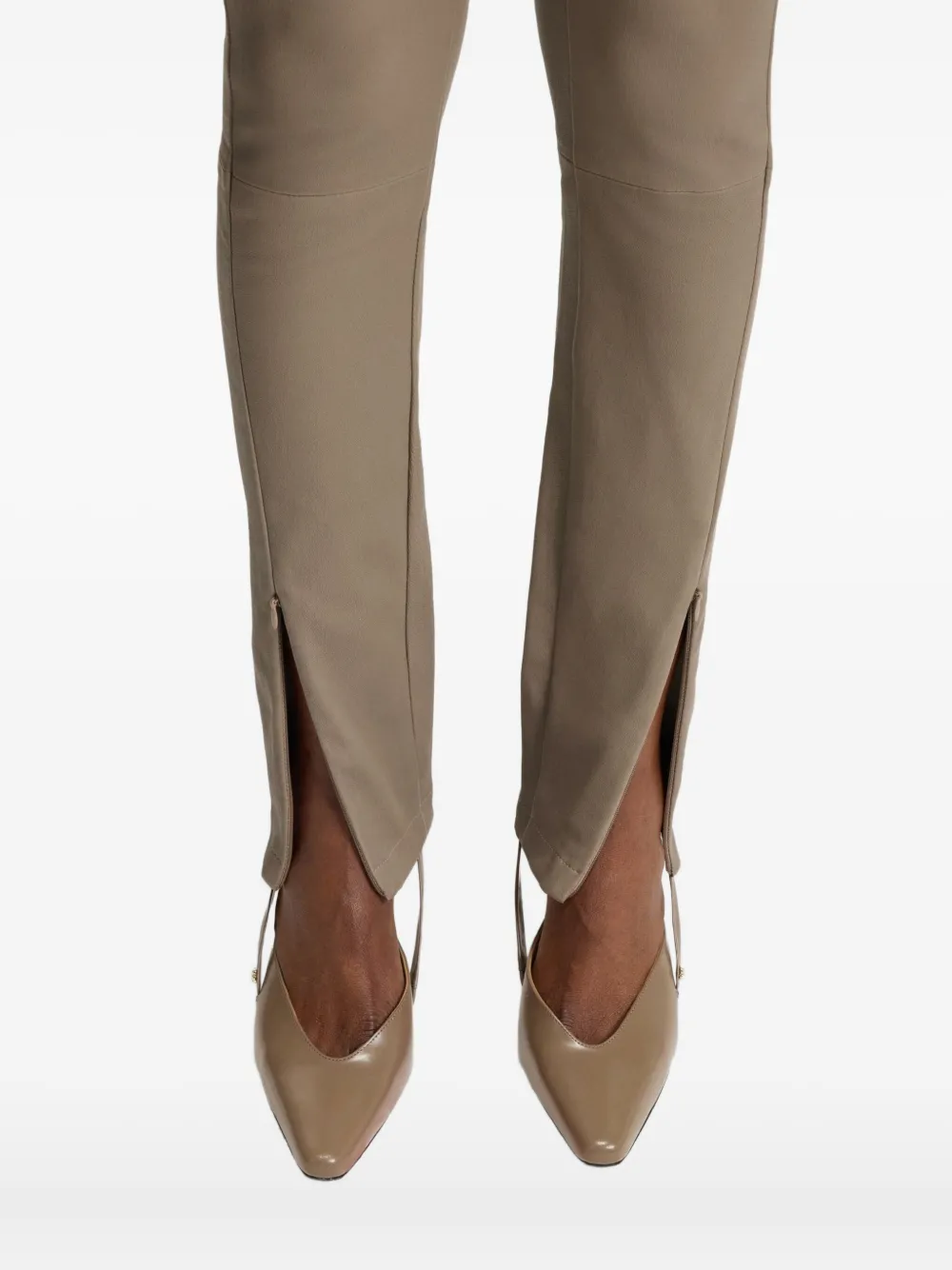 BOSS Leren broek Bruin