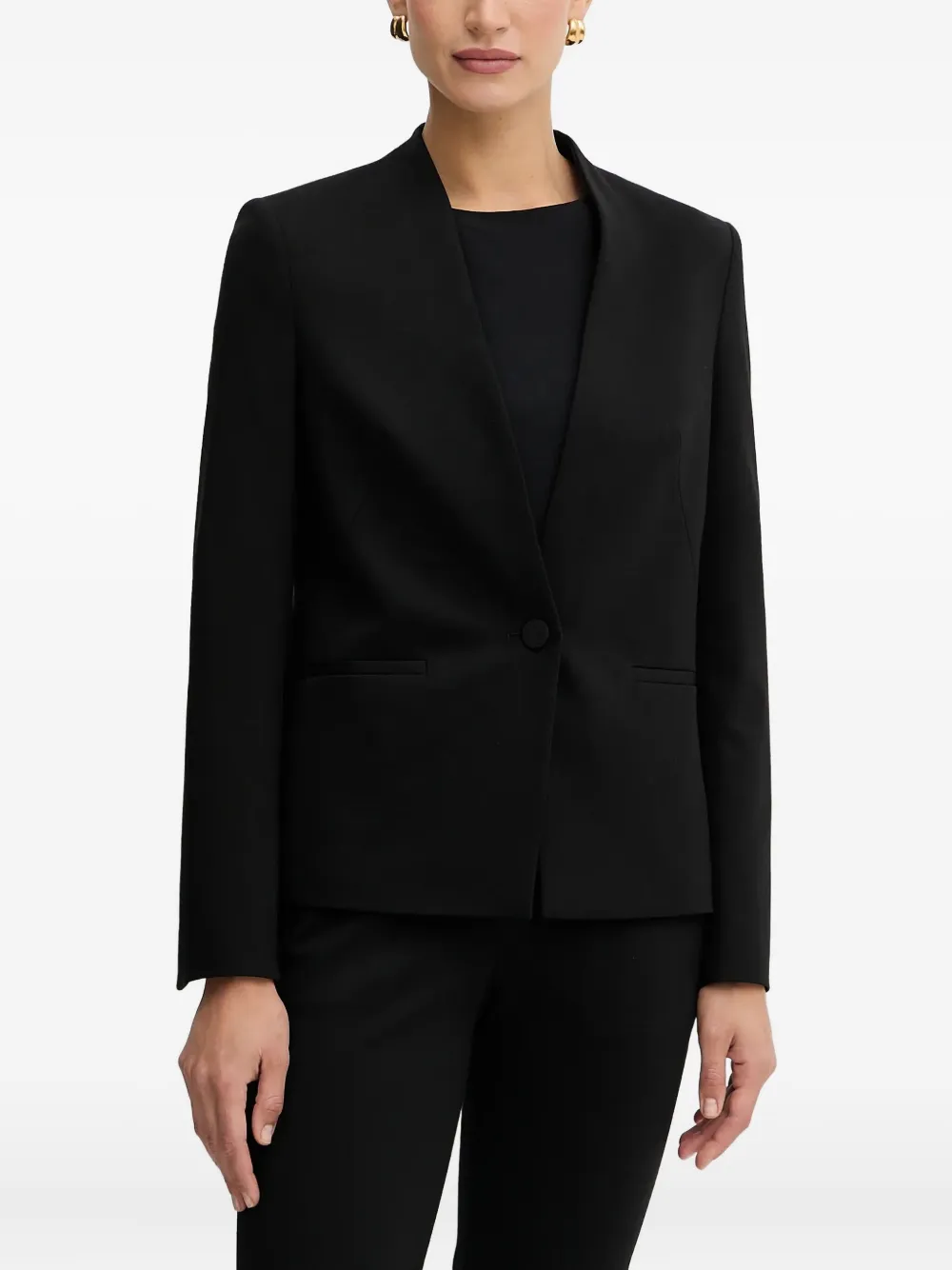 BOSS single-button pocketed blazer | Black | Image 1