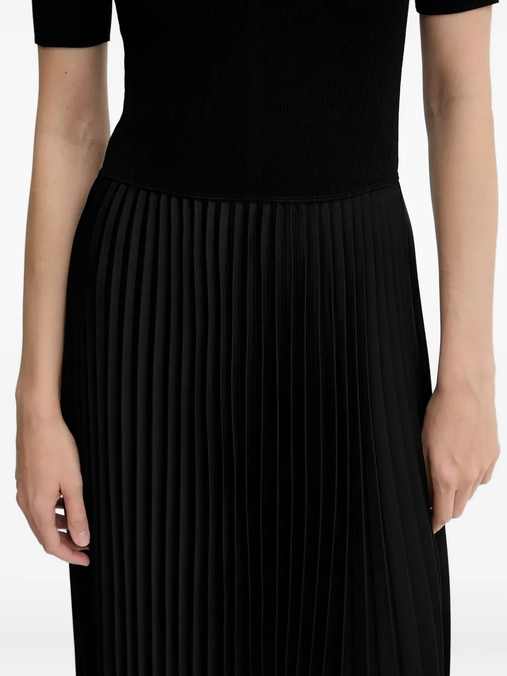 Hugo Boss Crew-neck Midi Dress In Black