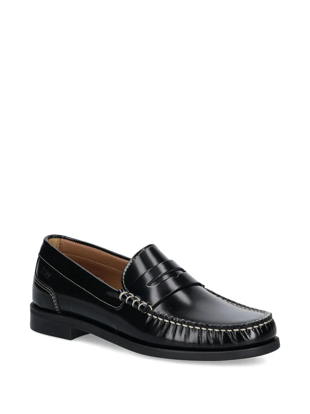BOSS penny leather loafers Black