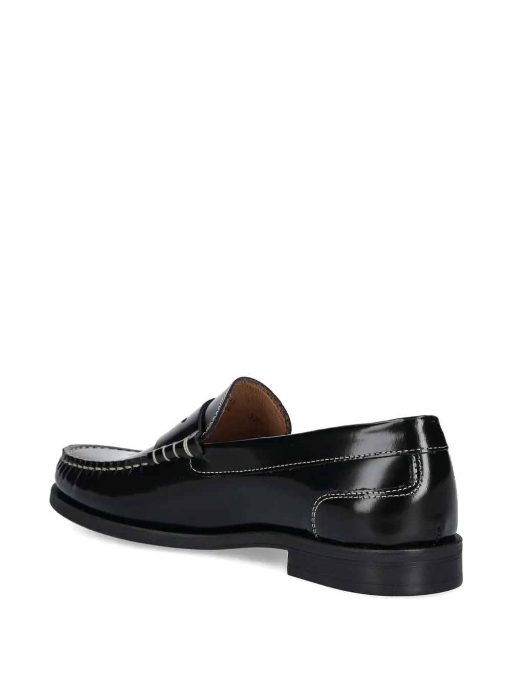 BOSS penny leather loafers Black