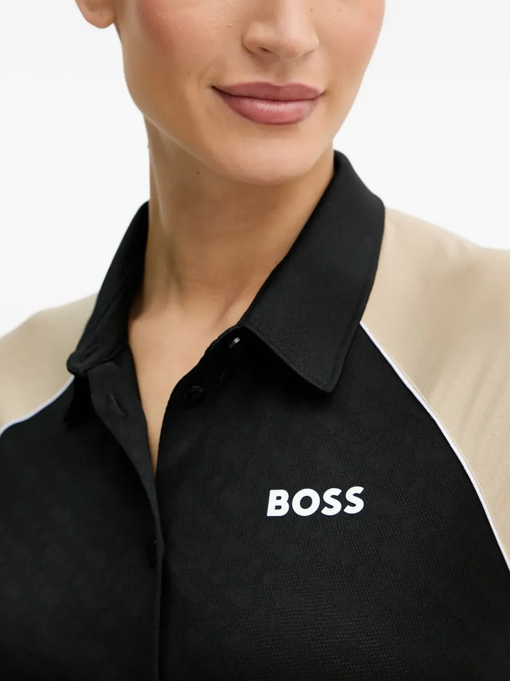 Hugo Boss Colour-block Short-sleeved Shirt In Black
