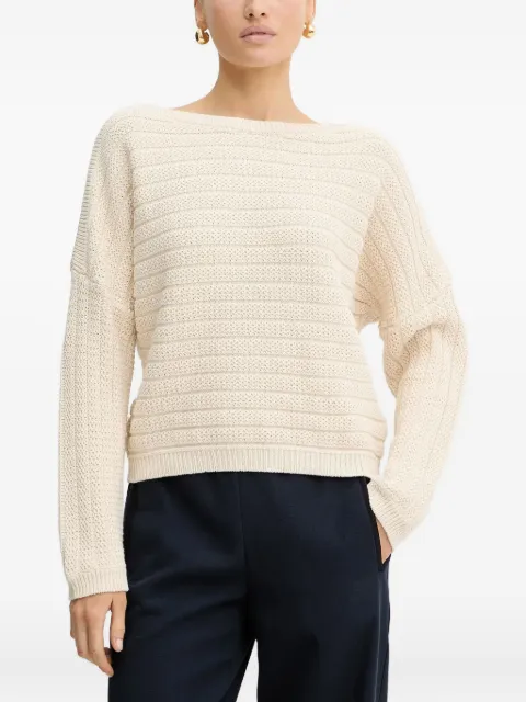 BOSS ribbed boat-neck sweater