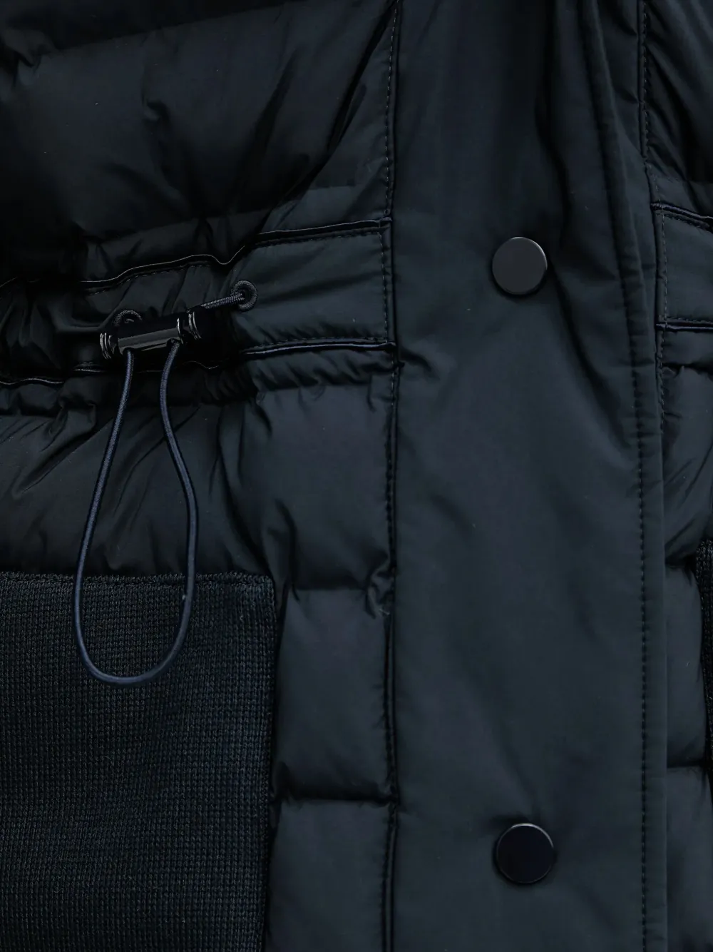 BOSS Gewatteerd donsjack met trekkoordtaille Blauw