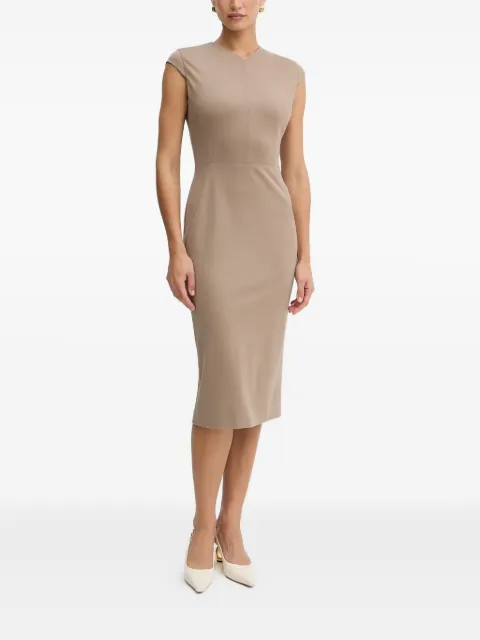 BOSS V-neck cap-sleeve midi dress