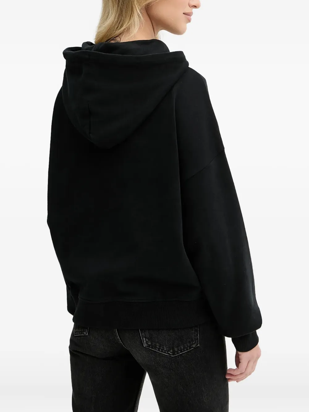 BOSS Hoodie met geborduurd logo - Zwart