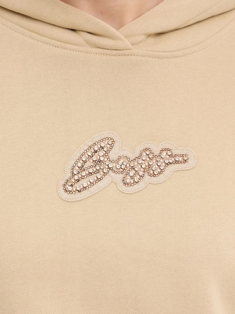 BOSS Hoodie met logo Beige