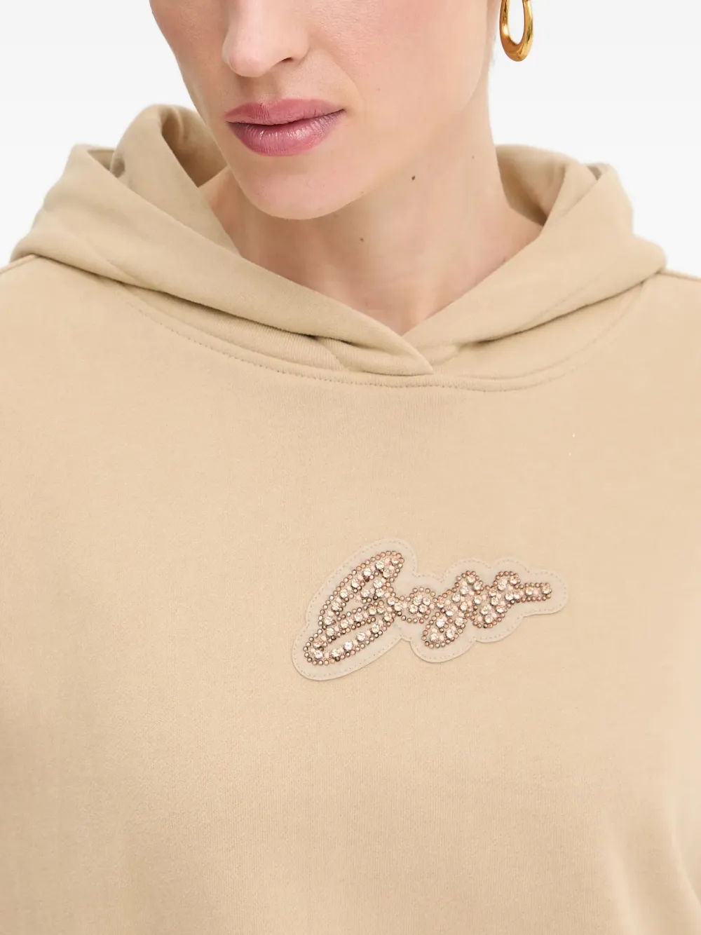 BOSS Hoodie met logo Beige