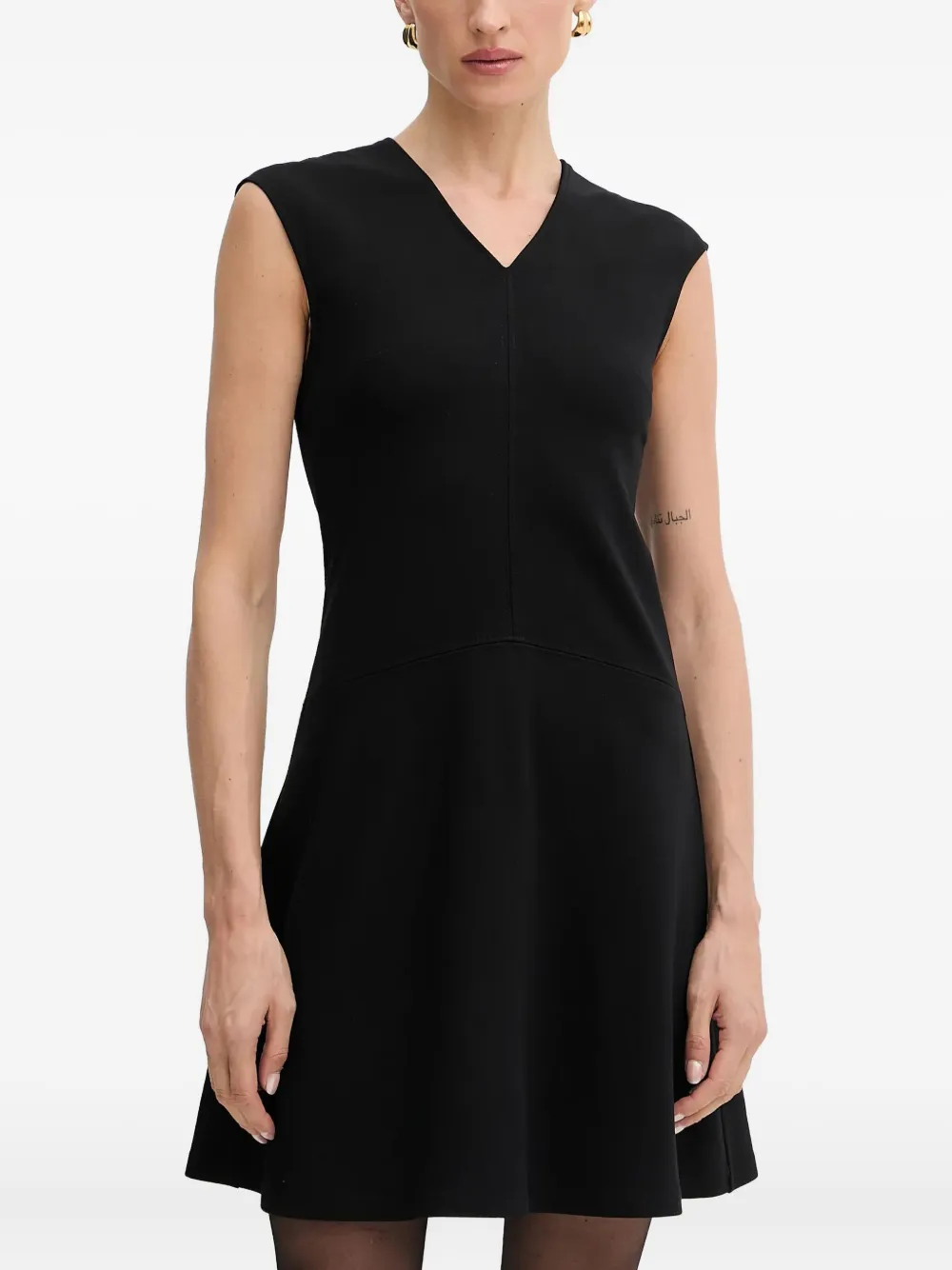 Hugo Boss V-neck Dress In Black