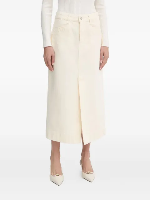 BOSS front-slit denim midi straight skirt