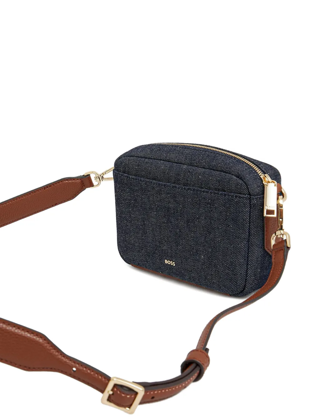 BOSS Denim crossbodytas met logoplakkaat Blauw