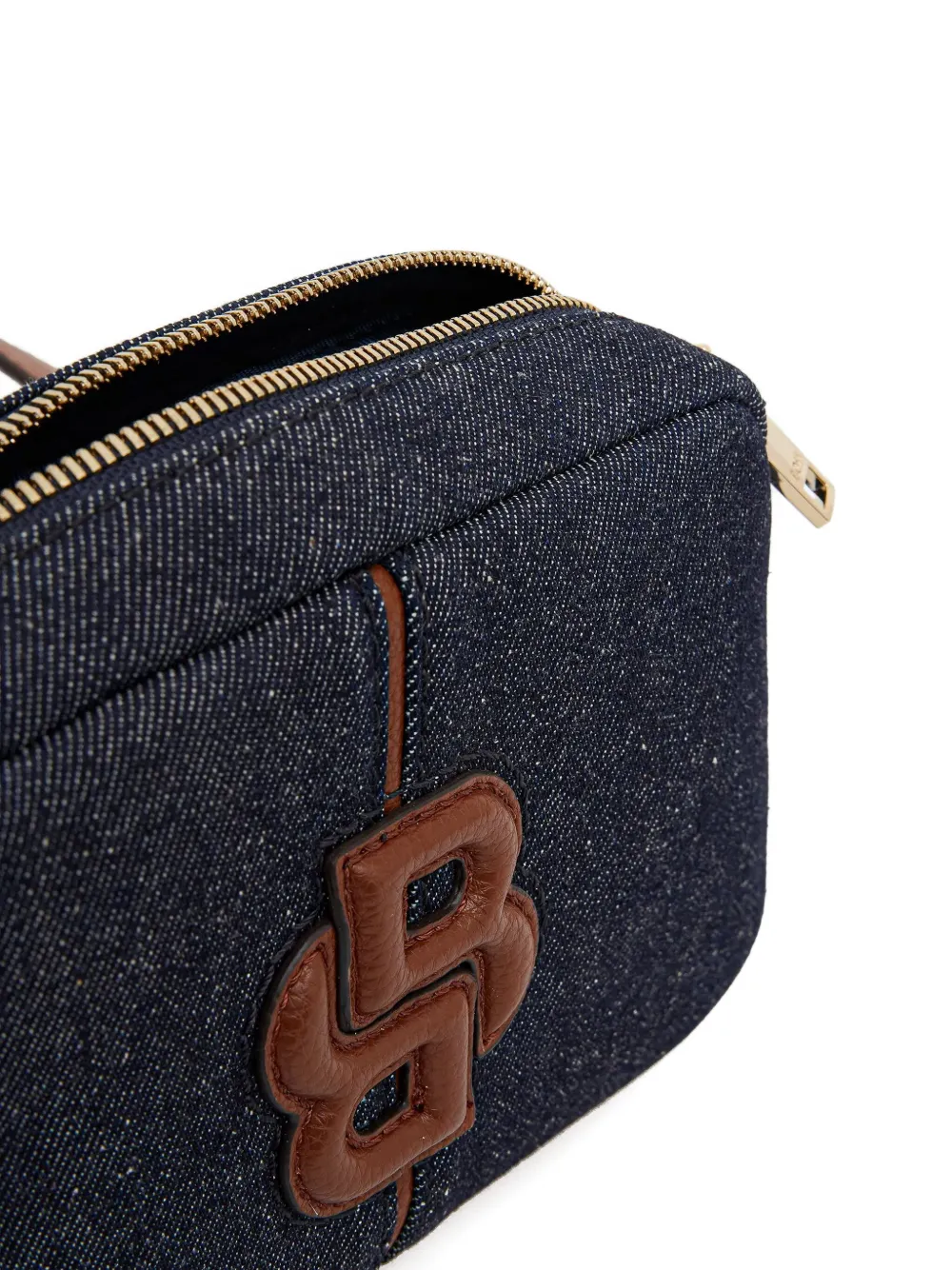 BOSS Denim crossbodytas met logoplakkaat Blauw