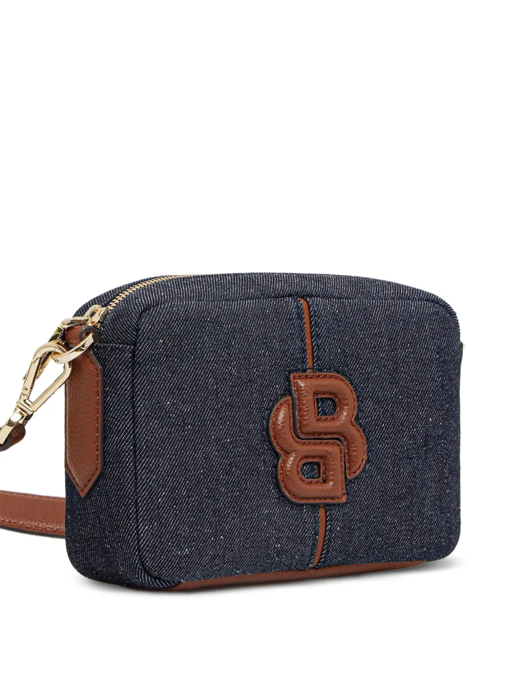BOSS Denim crossbodytas met logoplakkaat Blauw