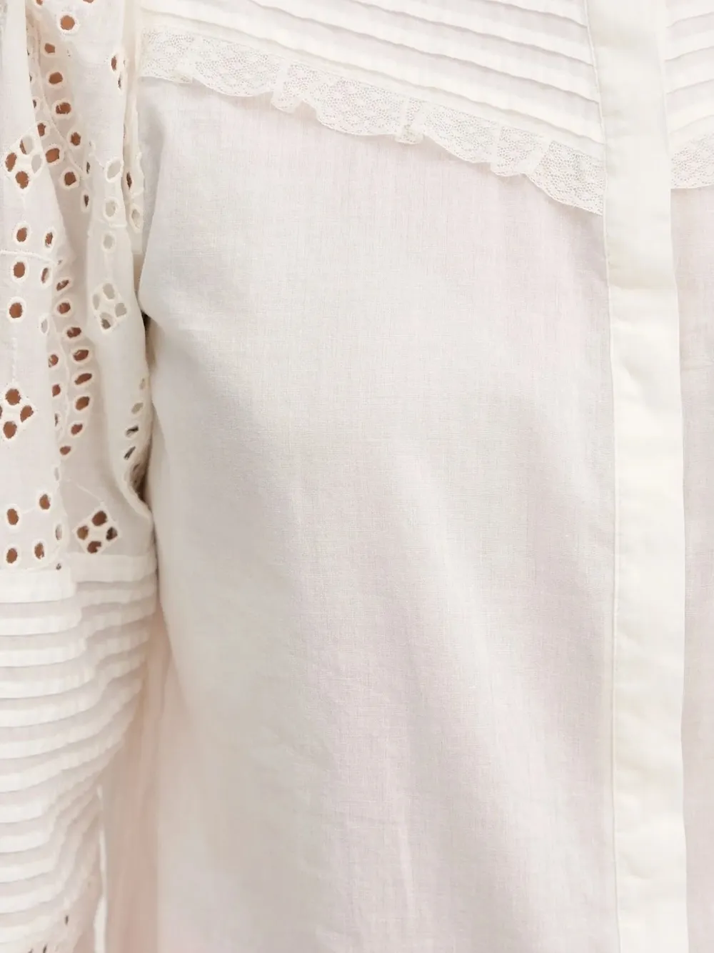 Hugo Boss Eyelet-pleated Blouse In Neutral