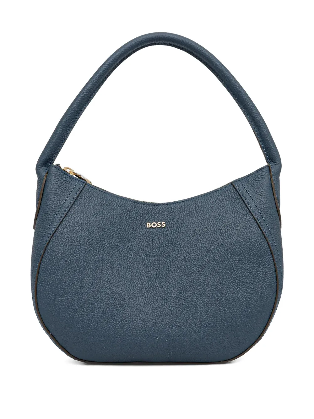 curved leather shoulder bag