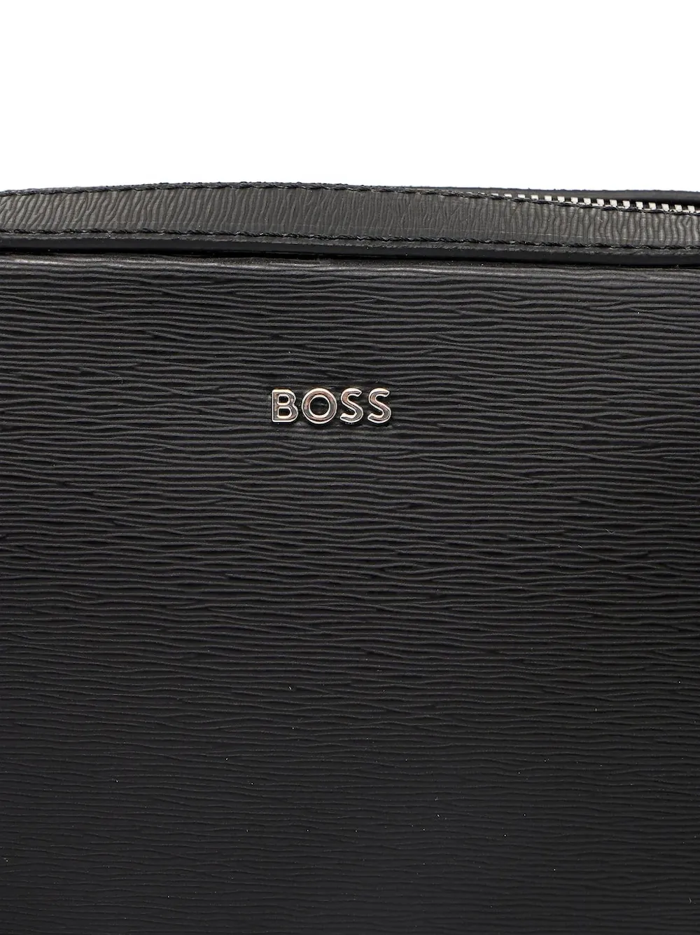 BOSS leather shoulder bag Zwart
