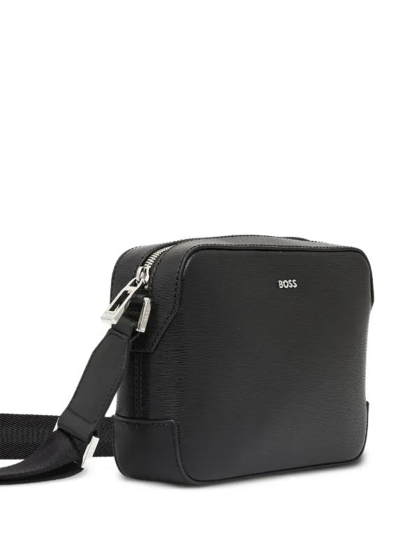 BOSS ブラック ショルダーバッグ BOSS レザーショルダーバッグ | ブラック | FARFETCH JP