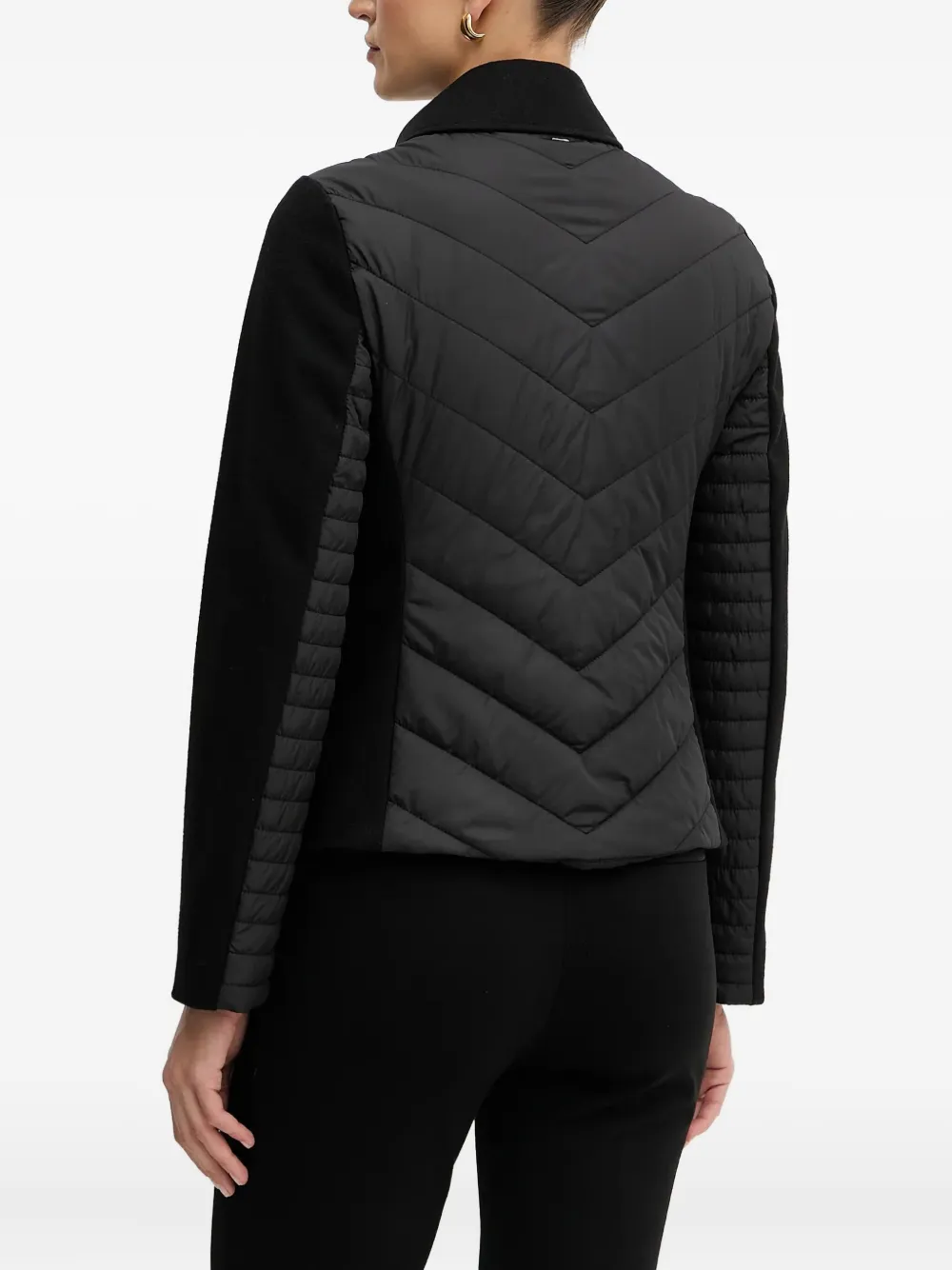 BOSS quilted panelled jacket Zwart
